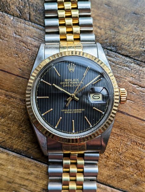 rolex datejust 16013 wood dial|rolex datejust 16013 price.